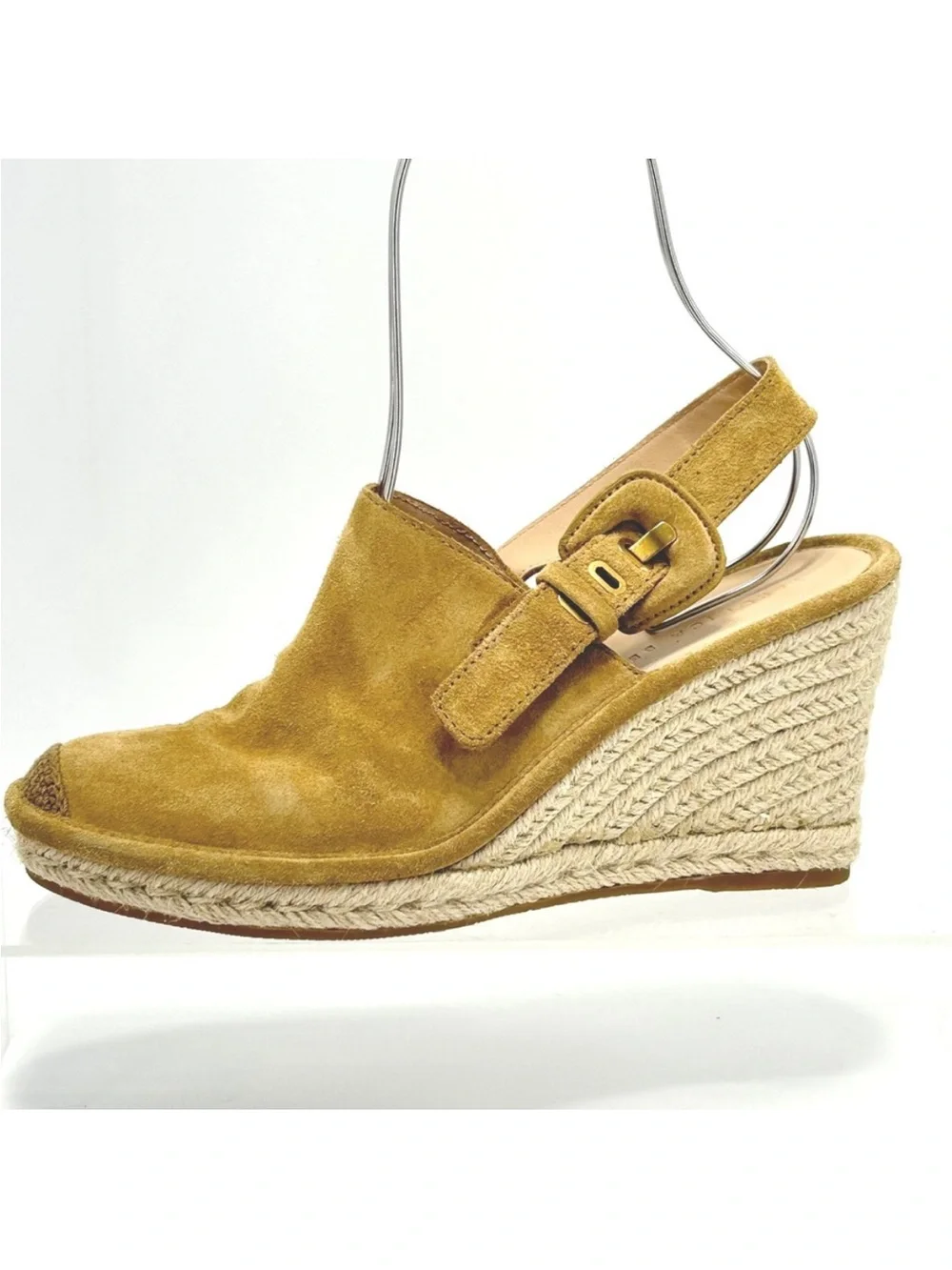 Veronica Beard Seki Tan Suede Espadrille Wedge Slingback Sandals Size 8M